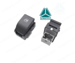 Interrupteur lève-vitre droit pour camion Howo, référence WG1642330181, vues de face et connecteur arrière, logo CNHTC, pièce de rechange d'origine haute fiabilité.