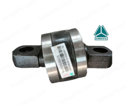 Silembloc tendeur AZ9725529213 de marque CNHTC pour camions HOWO, pièce mécanique robuste en métal et élastomère noir, vue de face sur fond blanc avec logo Kasparts.